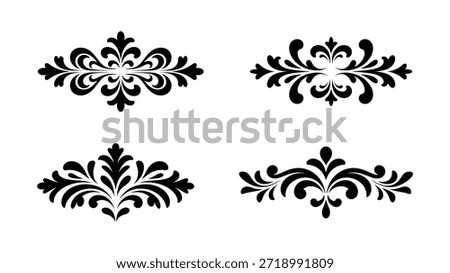 Ornate Black Flourish Decorative Elements Keywords: flourish, ornate, decorative, design