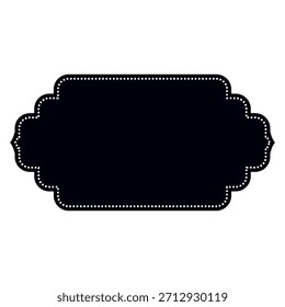 Ornate Black Label Frame with Dotted Border