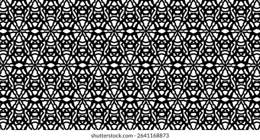 Ornate Black White Grey Interlocking Mosaic Background