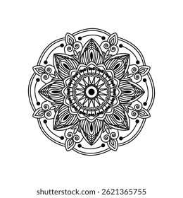Ornate Black and White Mandala Art for Tranquil Meditation