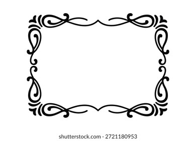 Ornate black and white scroll border