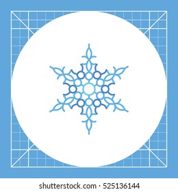Ornate Blue Snowflake Icon