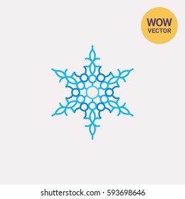 Ornate Blue Snowflake Icon