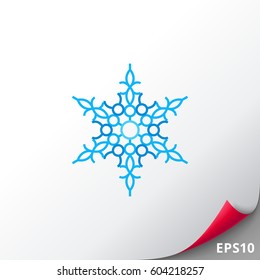 Ornate Blue Snowflake Icon