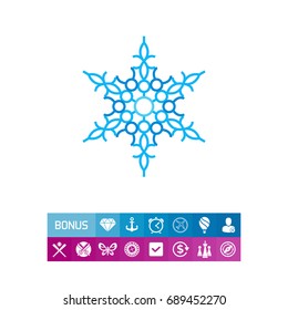 Ornate Blue Snowflake Icon