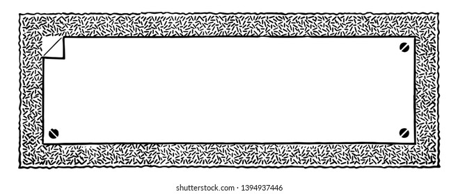 Ornate Border have simple line pattern design vintage line drawing or engraving illustration.