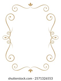 Ornate Border in Victorian style. Vintage Frame Isolated on white background. Vector illustration