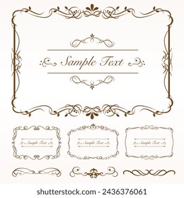 Ornate borders and frames. Vintage vector ornament. Floral elements for design of monograms, invitations, frames, menus, labels. Ornate borders and frames.