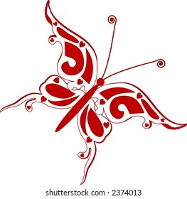 ornate butterfly isolated illustration