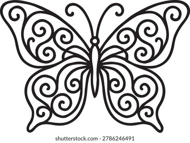 Vector arte línea mariposa