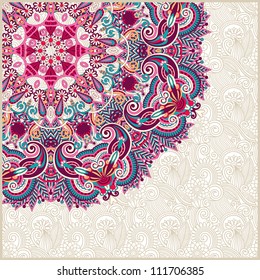ornate card announcement with circle ornament