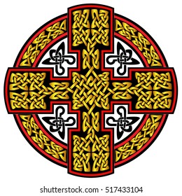 Ornate celtic cross knot pattern symbols design for use in templates and samples for tattoo and various designs