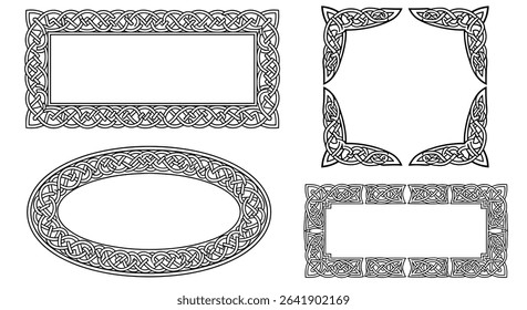 Ornate Celtic Knot Frame Designs Intricate Vintage Borders Collection