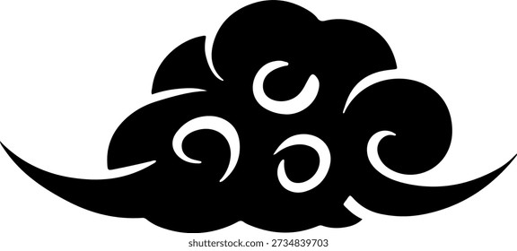 Verzierte chinesische Wolke Cluster Vektorgrafik