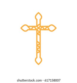 Ornate christian cross art vector illustration set