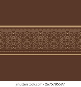 Ornate Circle Border Decoration Element in Earthy Brown Colors