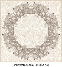 ornate circle floral card announcement