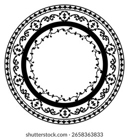 Verzierter Kreis. Ornate Kreis - Illustration.Circular pattern Collection.Closed Circle with Watermelon Border