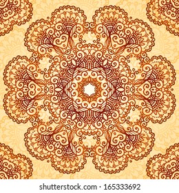 Ornate circle vector pattern in mehndi style