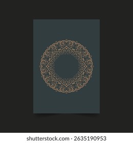 Un Diseño Circular Ornamentado Sobre Un Fondo Azul Gris