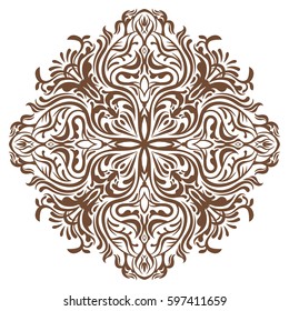 Ornate circular element. Hand drawn. Vector illustration.