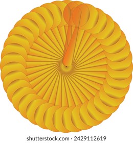 Ornate Circular Mandala Design, yellow  Line Art
