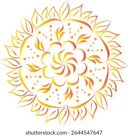 Ornate Circular Mandala Multicolored Designs. Mandala Line Illustration.