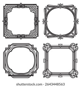 Ornate and Classic Vintage Decorative Floral Frames Vector Set Packs
