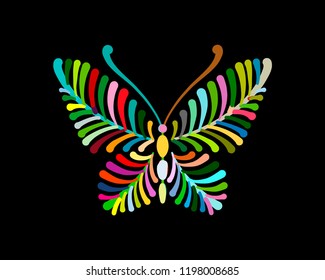 Ornate colorful butterfly for your design