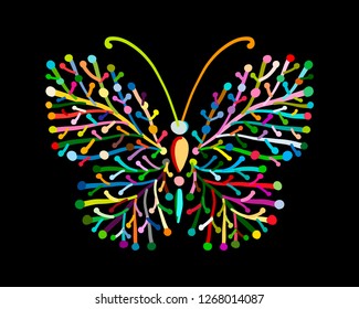 Ornate colorful butterfly for your design