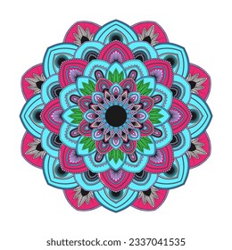 Ornate colorful mandala. Vector illustration isolated on white background