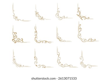 Ornate corner decorations in a collection of decorative vintage elements.