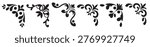 ornate corner flourish decorative element set 