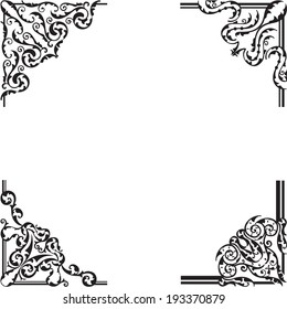 Ornate corner set is on white