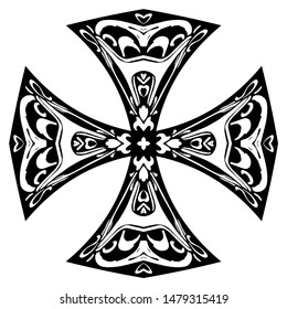 ornate cross floral celtic vintage vector