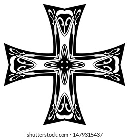 ornate cross floral celtic vintage vector