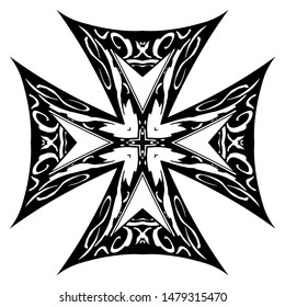 ornate cross floral celtic vintage vector