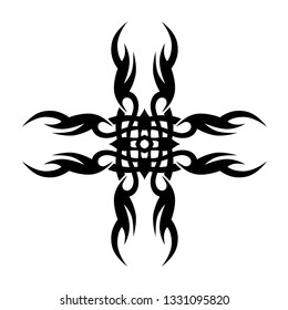 ornate cross tribal design pattern vector isolated template