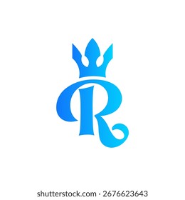 Logotipo adornado del escudo de R del guion coronado