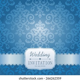 Ornate damask background. Invitation to the wedding or announcements