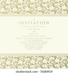 Ornate damask background. Invitation to the wedding or announcements