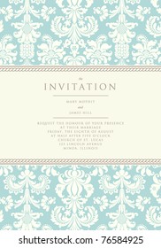 Ornate damask background. Invitation to the wedding or announcements