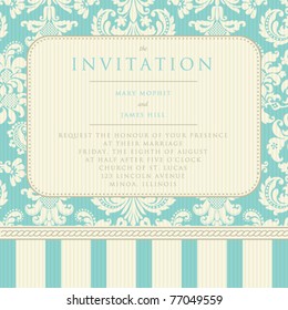 Ornate damask background. Invitation to the wedding or announcements