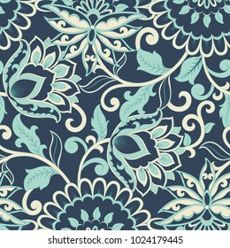 Ornate damask background. Vector vintage wallpaper