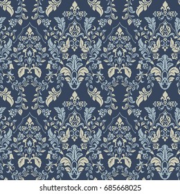 Ornate damask background. Vector vintage wallpaper