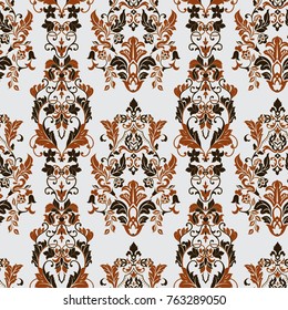 Ornate damask background. Vector vintage wallpaper