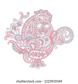 Ornate damask Paisley ornament. Vector vintage illustration