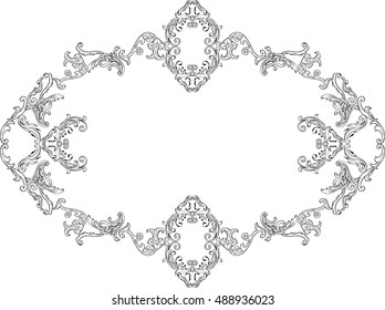 Ornate decor page isolated on white