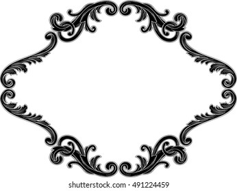 Ornate decor swirl black page on white