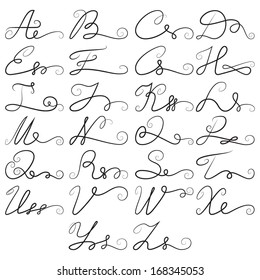 Ornate decorative alphabet. Vector